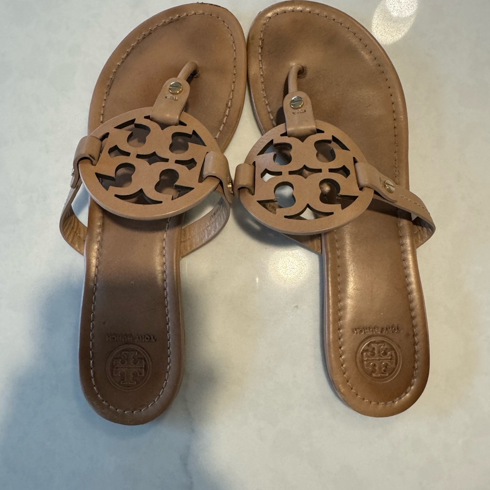 Tory Burch Miller Brown Leather Sandals